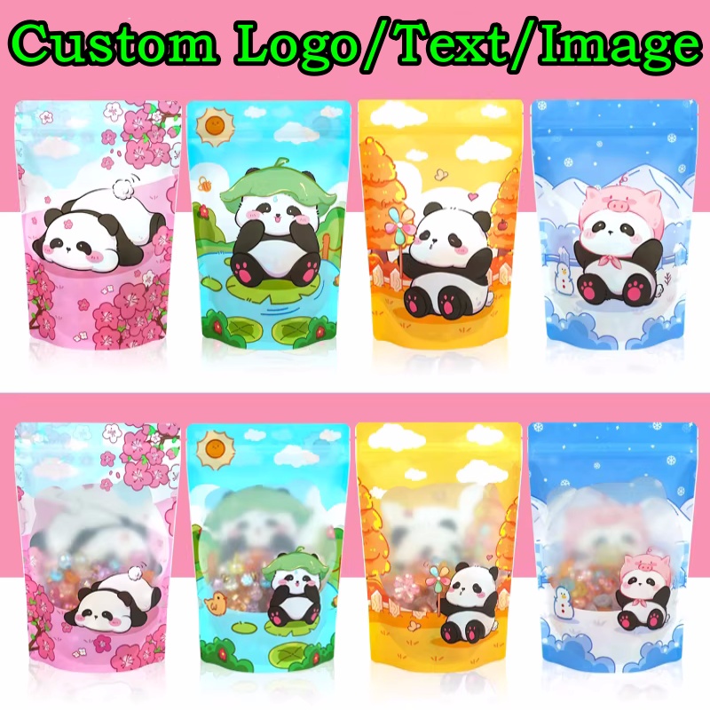 Food Lovers Snacks - 100PCS Aluminum Foil Stand-up Ziplock Window