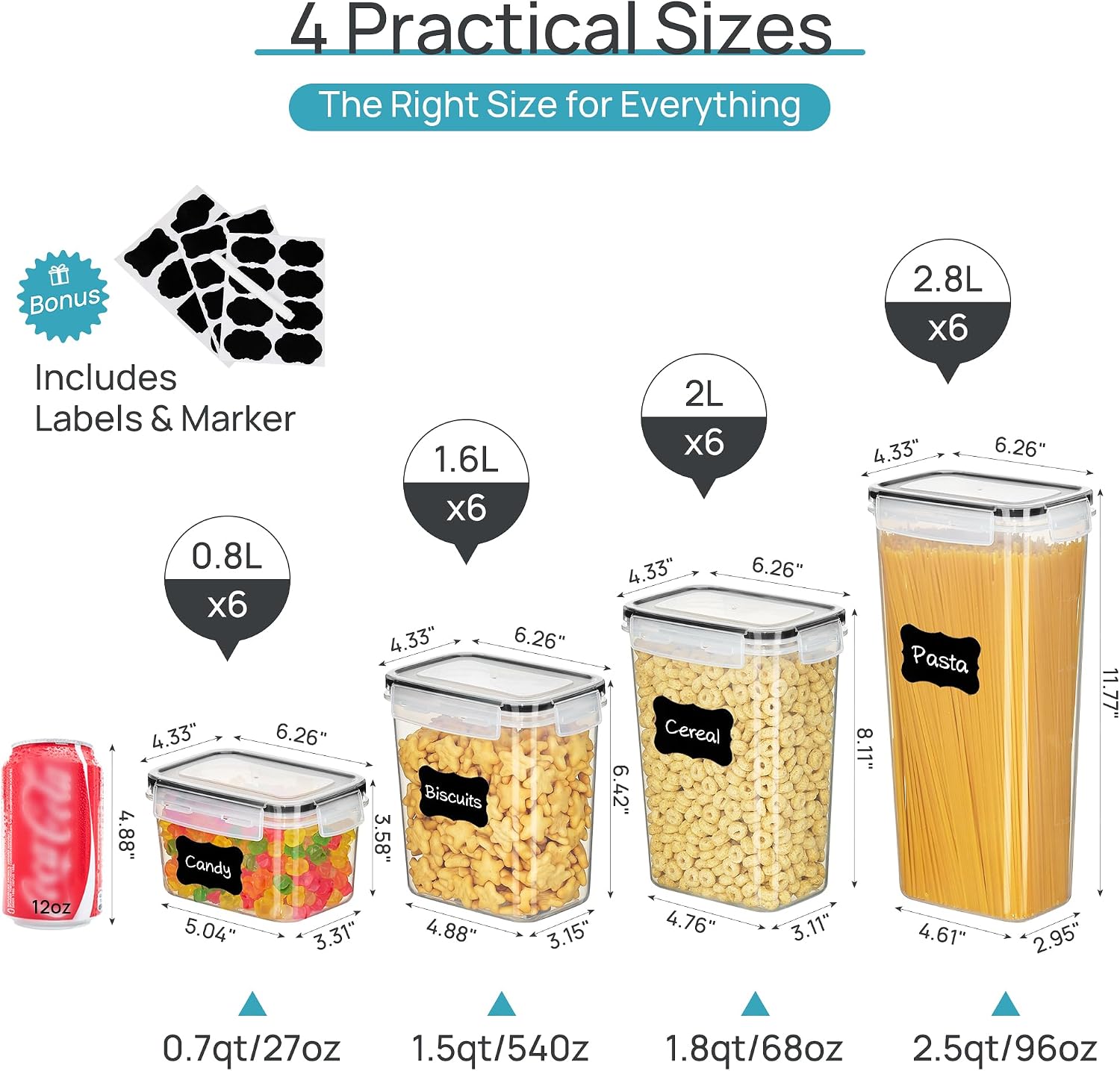 Vtopmart Airtight Food Storage - Snacks Food Labels 评论和价格