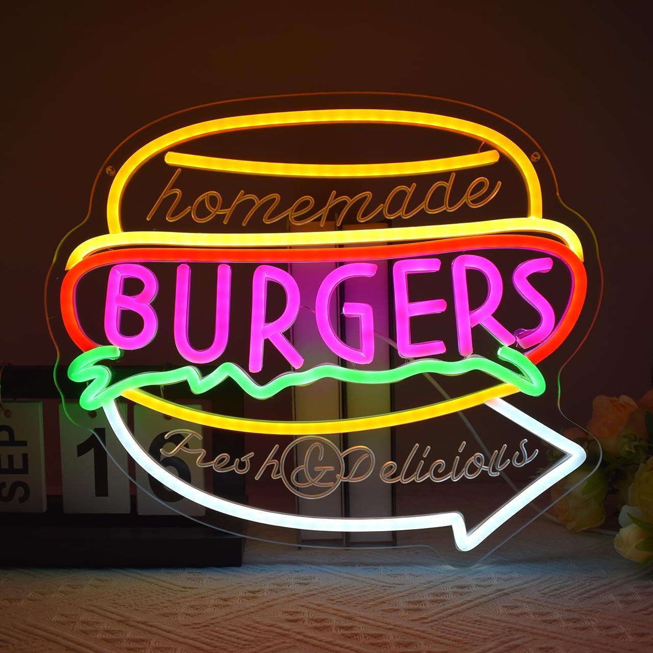 Homemade Burgers Neon Sign USB - Homemade Food Snacks 评论和价格