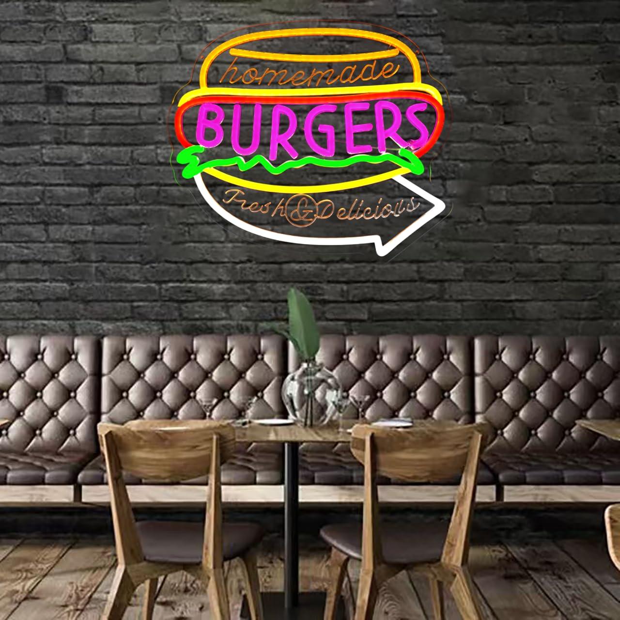 Homemade Burgers Neon Sign USB - Homemade Food Snacks 评论和价格