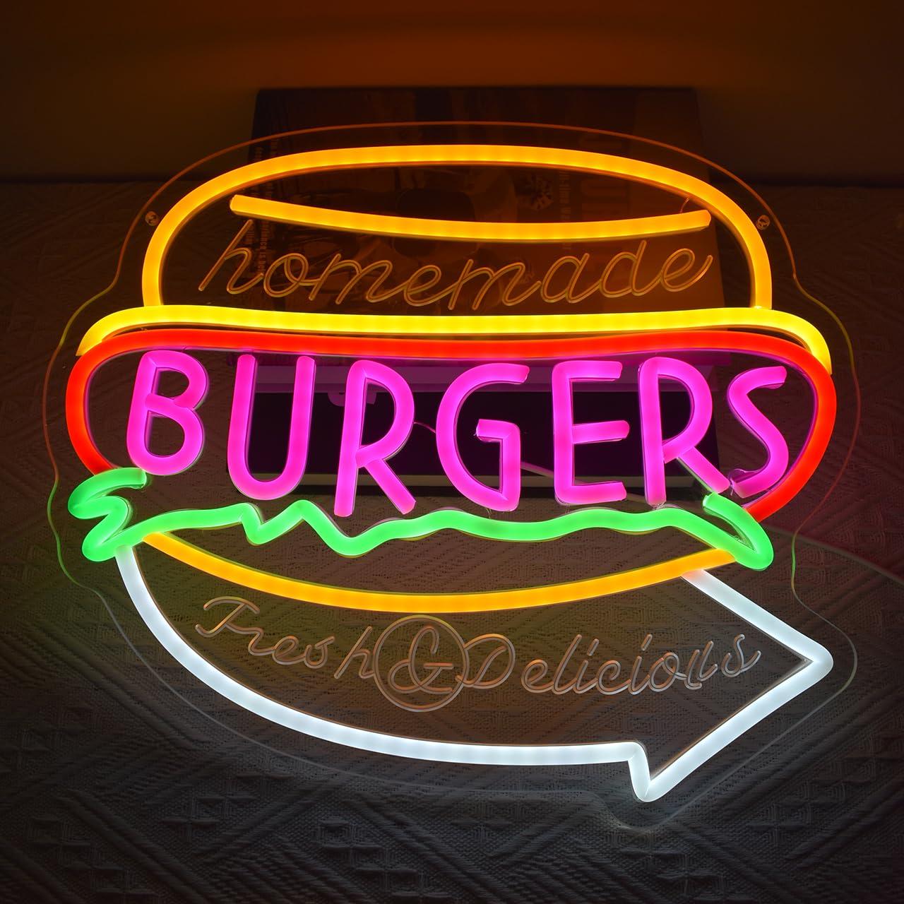 Homemade Burgers Neon Sign USB - Homemade Food Snacks 评论和价格