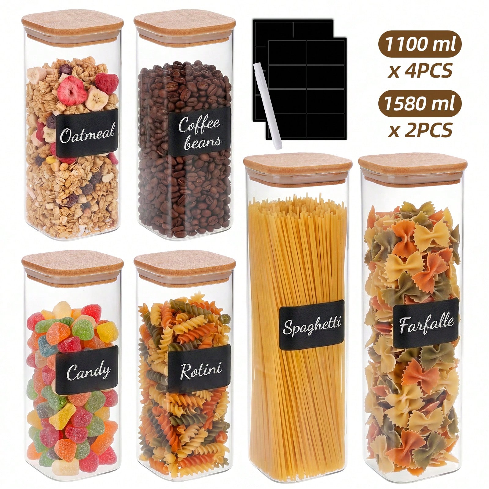 Glass Food Storage Containers  - Snacks Food Labels 评论和价格