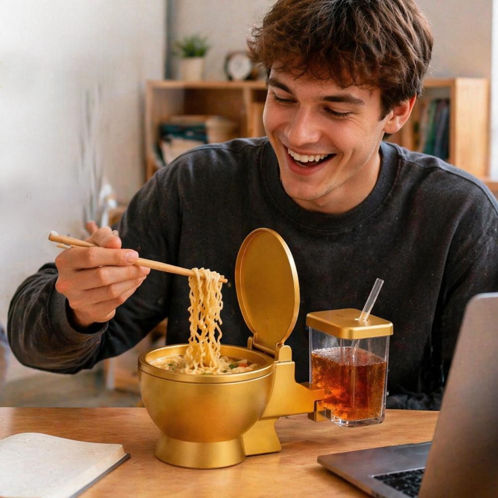 Toilet Shaped Ramen Bowl Set,  - Food Drink Snacks 评论和价格
