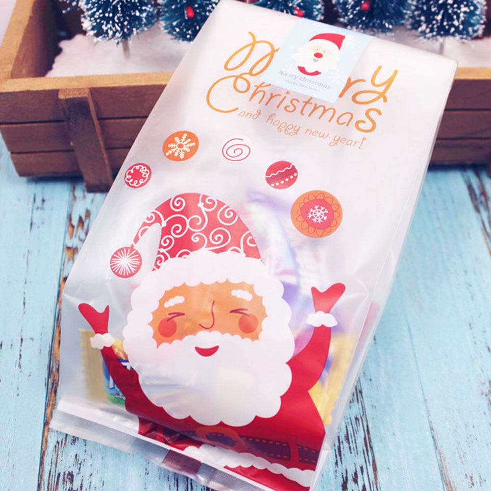 50Pcs Xmas Santa Cookies Bags  - Xmas Food Snacks 评论和价格
