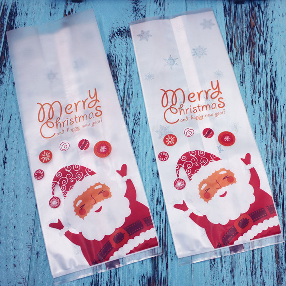 50Pcs Xmas Santa Cookies Bags  - Xmas Food Snacks 评论和价格