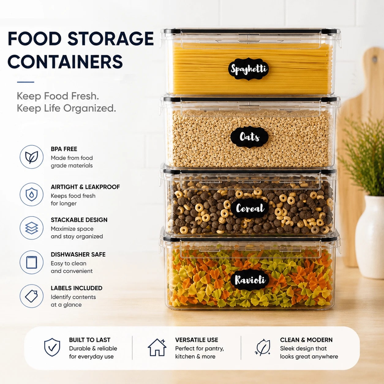 8PCS Airtight Food Storage Con - Snacks Food Labels 评论和价格