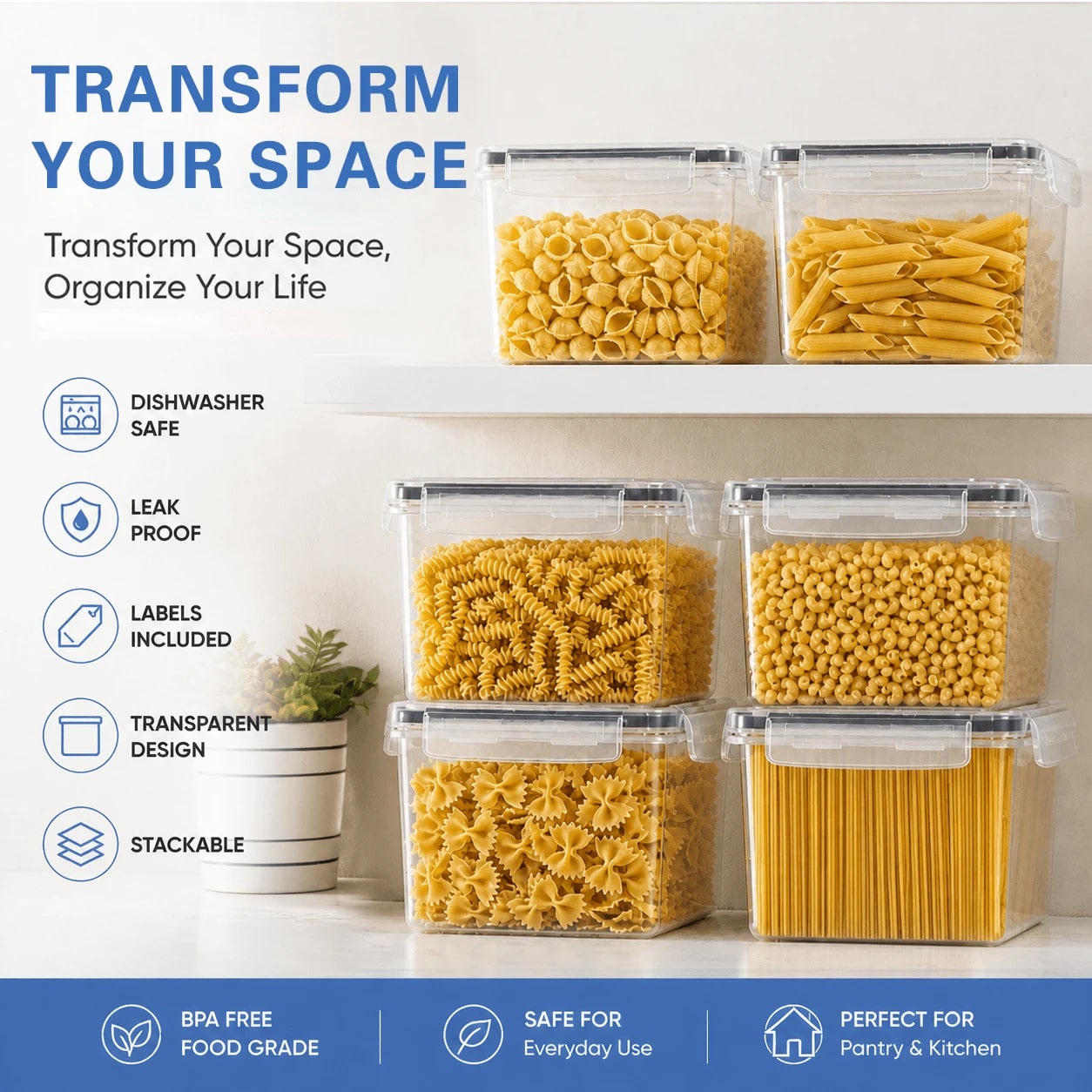 8PCS Airtight Food Storage Con - Snacks Food Labels 评论和价格